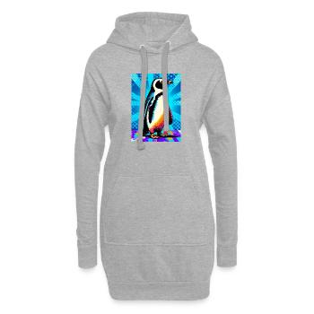 pingouin - Sweat-shirt à capuche long Femme - gris chiné - Devant