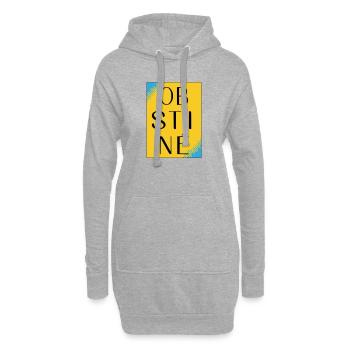 Stur im gelben Kontrast - Hoodie-Kleid - Grau meliert - Vorne