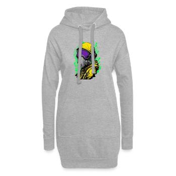 Gasmaske - Hoodie-Kleid - Grau meliert - Vorne