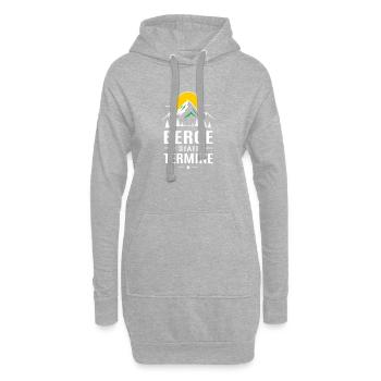 Berge statt Termine – Freiheit statt Alltag - Hoodie-Kleid - Grau meliert - Vorne