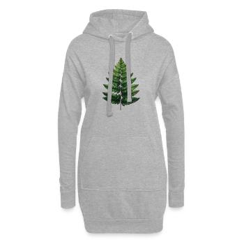 Grüne Farnblätter Wasserfarb-Illustration - Hoodie-Kleid - Grau meliert - Vorne