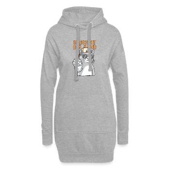 Lustiger Spruch Mit Der Hand Katze - Hoodie-Kleid - Grau meliert - Vorne