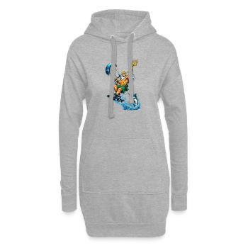 Neptune autrefois sportif - Sweat-shirt à capuche long Femme - gris chiné - Devant