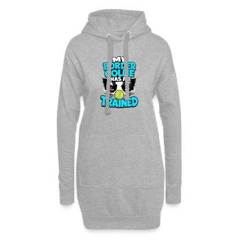 Border Collie hat mich trainiert, lustiges Hundebesitzer-Geschenk - Hoodie-Kleid - Grau meliert - Vorne
