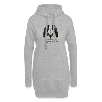 Hugin & Munin: Gedanken Erinnerung - Hoodie-Kleid - Grau meliert - Vorne