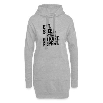 Iss. Schlaf. Go Kart. Wiederholen. - Hoodie-Kleid - Grau meliert - Vorne