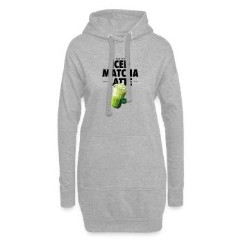 Le Matcha - Sweat-shirt à capuche long Femme - gris chiné - Devant
