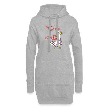 Canard Écolier - Sweat-shirt à capuche long Femme - gris chiné - Devant