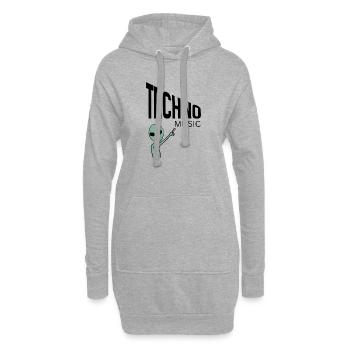Pointeur Extraterrestre Vert - Sweat-shirt à capuche long Femme - gris chiné - Devant