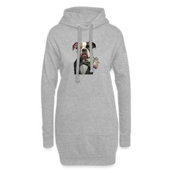 I'm not single, I have a dog - Hoodie-Kleid - Grau meliert - Vorne