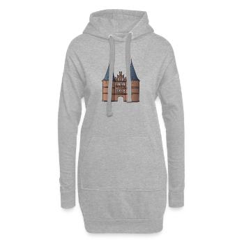 Holstentor Lübeck c - Hoodie-Kleid - Grau meliert - Vorne