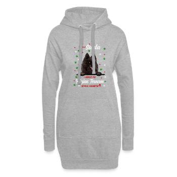 Belgische Tervuren Hund Weihnachten Hunderasse - Hoodie-Kleid - Grau meliert - Vorne