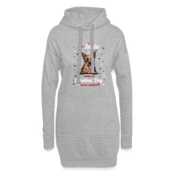 Carolina-Hund Hund Weihnachten Hunderasse - Hoodie-Kleid - Grau meliert - Vorne