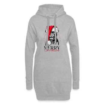 Père Noël Staffordshire Bull Terrier Joyeux Noël - Sweat-shirt à capuche long Femme - gris chiné - Devant