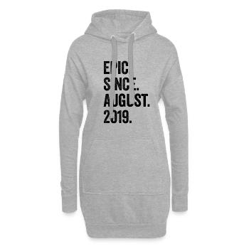 4ème anniversaire 4 ans épiques depuis août 2019 - Sweat-shirt à capuche long Femme - gris chiné - Devant