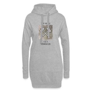 Steinmetz Steinbildhauer Spruch - Hoodie-Kleid - Grau meliert - Vorne