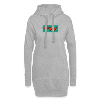 HERZ. HERZ. VALENTINSTAG. LIEBE. LIEBE. PAAR. - Hoodie-Kleid - Grau meliert - Vorne