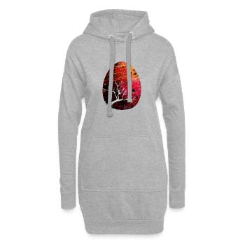 Drachenei Rot - Hoodie-Kleid - Grau meliert - Vorne