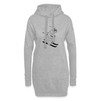 ski baer 01 - Hoodie-Kleid - Grau meliert - Vorne
