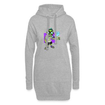 Cooler Zombie - Hoodie-Kleid - Grau meliert - Vorne