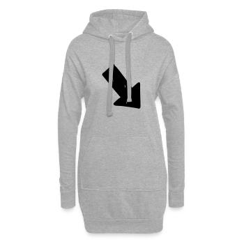 Pfeil Zeichnung Skizze schwarz - Hoodie-Kleid - Grau meliert - Vorne