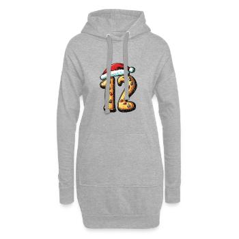 12 Numéro Noël - Sweat-shirt à capuche long Femme - gris chiné - Devant