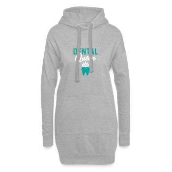 dental königin zahnärztin - Hoodie-Kleid - Grau meliert - Vorne