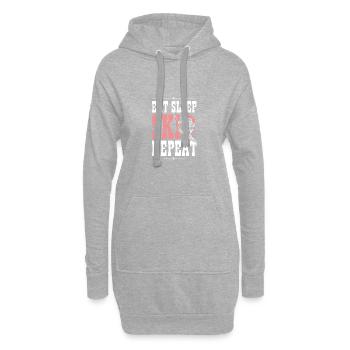 Eat Sleep Ski Repeat - Hoodie-Kleid - Grau meliert - Vorne