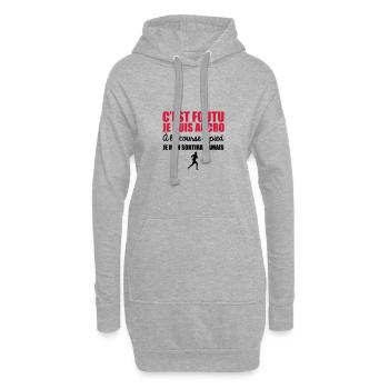 c'est foutu je suis accro a la course à pied - Sweat-shirt à capuche long Femme - gris chiné - Devant
