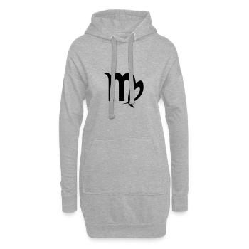 Signe du zodiaque Vierge Noir Idée cadeau - Sweat-shirt à capuche long Femme - gris chiné - Devant