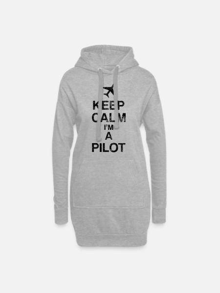 Pilot Pilotenschein Flugplatz Ultra Leicht - Hoodie-Kleid - Grau meliert