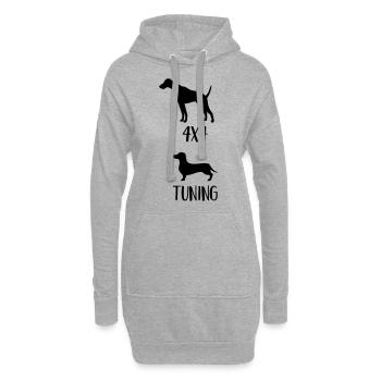 4x4 Dachshund - Hoodie Dress - heather grey - Front