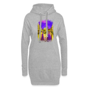 Hamburg St Pauli Reeperbahn Rotlichtviertel - Hoodie-Kleid - Grau meliert - Vorne