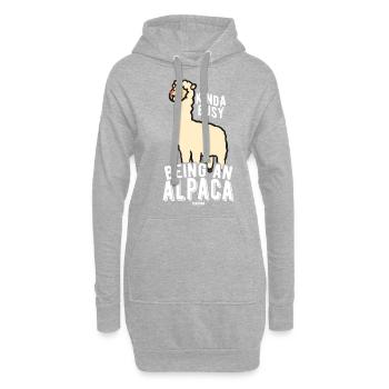Kinda Busy Being An Alpaca - Hoodie-Kleid - Grau meliert - Vorne