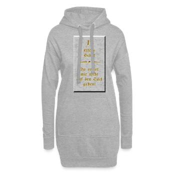 11. Gebot - Du sollst mir nicht auf den Sack gehen - Hoodie-Kleid - Grau meliert - Vorne