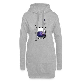 Casque d’astronaute Space Galaxy Stars Cadeau - Sweat-shirt à capuche long Femme - gris chiné - Devant