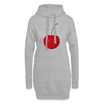 Kirsche - Hoodie-Kleid - Grau meliert - Vorne