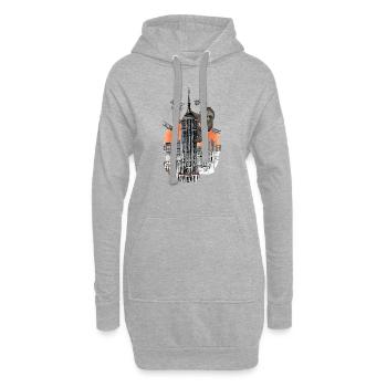King Sloth - Sweat-shirt à capuche long Femme - gris chiné - Devant