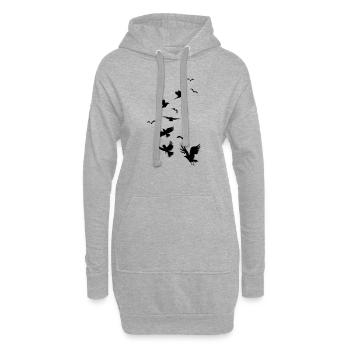 Aufbruch der Raben - Hoodie-Kleid - Grau meliert - Vorne
