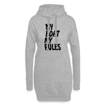 mon bateau mes règles - Sweat-shirt à capuche long Femme - gris chiné - Devant