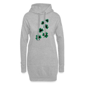 St Patricks Day Kleeblatt Klee Kleeblätter Party - Hoodie-Kleid - Grau meliert - Vorne