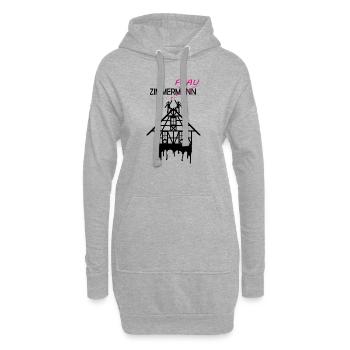 Fachwerkhaus Zimmerfrau - Hoodie-Kleid - Grau meliert - Vorne