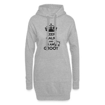 Keep Calm and I am Groot - Hoodie-Kleid - Grau meliert - Vorne