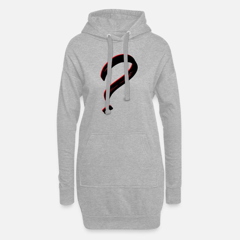 Point d’interrogation - Sweat-shirt à capuche long Femme - gris chiné
