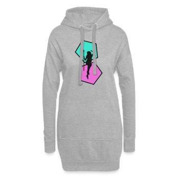 floorball joueur de floorball floorball-girl - Sweat-shirt à capuche long Femme - gris chiné - Devant
