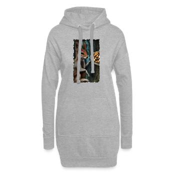 Cool Comic Portrait d’un écureuil roux sauvage - Sweat-shirt à capuche long Femme - gris chiné - Devant