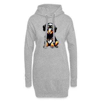 Hund Hundehalter Hunde Dachshund Hundebesitzer - Hoodie-Kleid - Grau meliert - Vorne