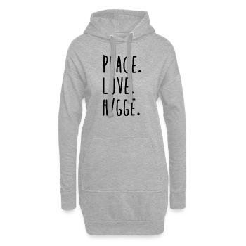 Peace Love Hygge - Hoodie-Kleid - Grau meliert - Vorne