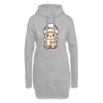 Bande dessinée Alpaga Winter Animal Baby Bande dessinée - Sweat-shirt à capuche long Femme - gris chiné - Devant
