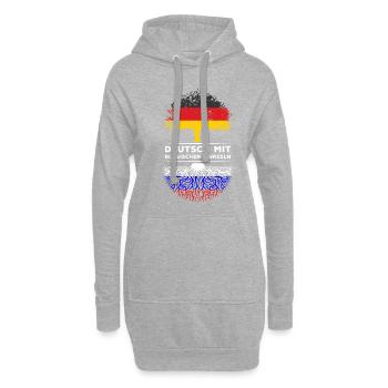 Deutsch mit Russischen Wurzeln Abstammung - Hoodie-Kleid - Grau meliert - Vorne